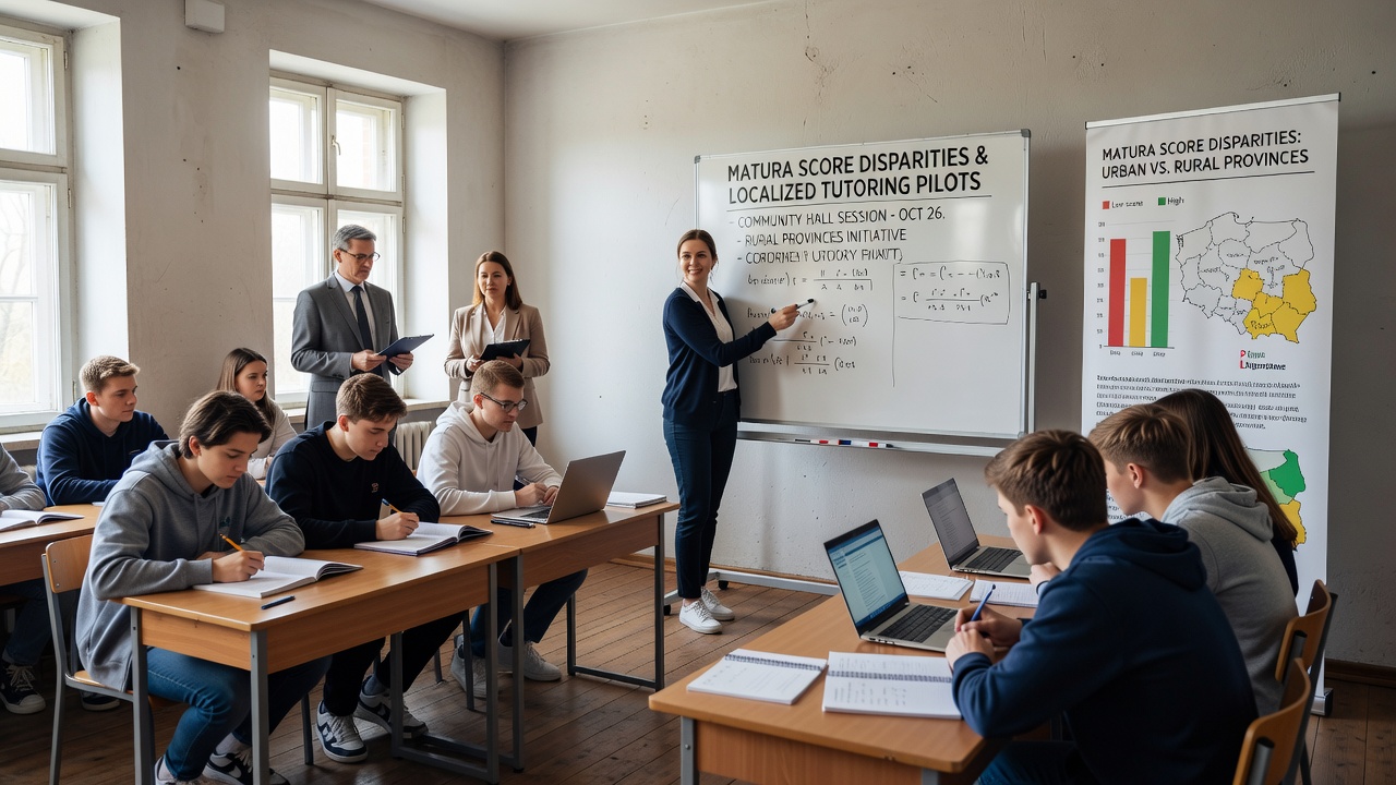 Students participating in after-school tutoring session in rural Poland
